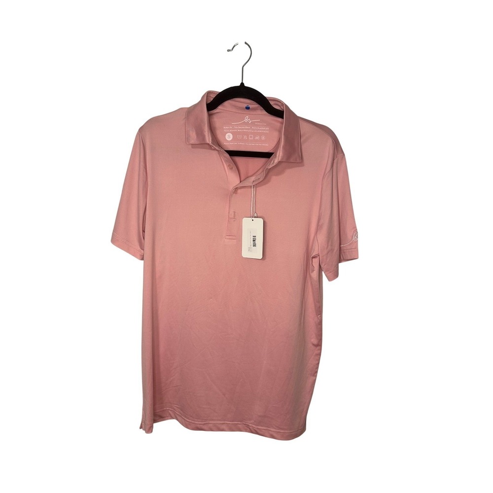 Boston Scott Golf Links Collection Mens Pink Polo Shirt Small BS Logo